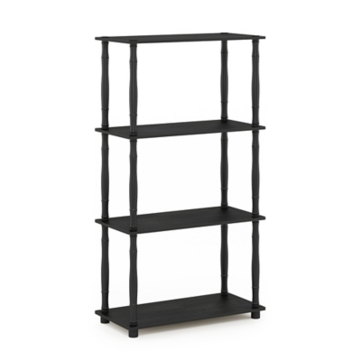 Furinno Turn-N-Tube 4-Tier Multipurpose Shelf Display Rack, Americano/Black, large