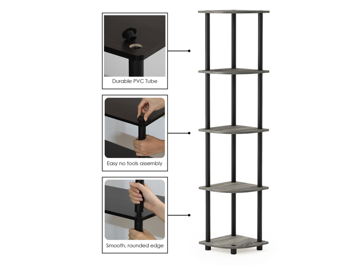 【りん】TROY CORNER SHELF Furinno Turn-N-Tube 5 Tier Corner Display Rack Multipurpose