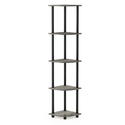 Furinno Turn-N-Tube 5 Tier Wide Shoe Rack White Oak Stainless Steel