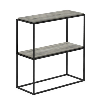 Furinno Moretti Modern Lifestyle Wide Stackable Shelf, French Oak Gray, large