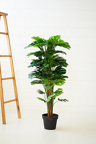 Artificial Monstera Plant in a Plastic Pot Large, , rollover