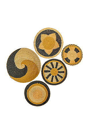 Set of Five Round Seagrass Platters - One Each, , large