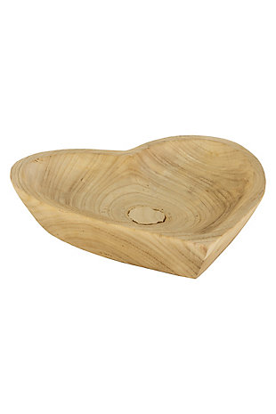 Hand Carved Wooden Heart Bowl, , large
