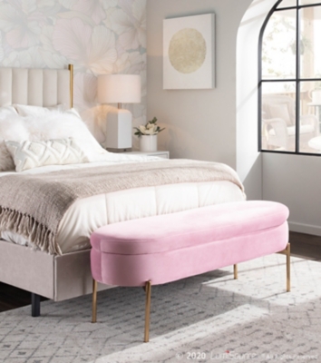 Pink bedroom storage online bench