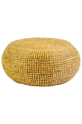 Kalalou Woven Rush Round Ottoman, , large