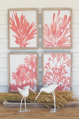 coral colored wall decor