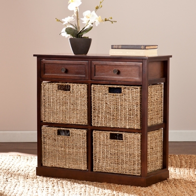 Wicker Basket Storage Cabinets