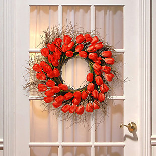 National Tree Company Red Tulip Wreath, , rollover