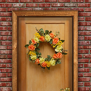 National Tree Company Spring Rose Wreath, , rollover