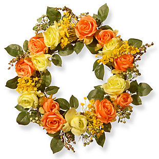 National Tree Company Spring Rose Wreath, , large