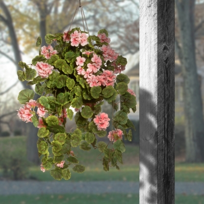 National Tree Company Geranium Hanging Basket, , rollover