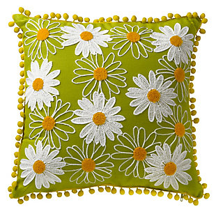 National Tree Company Daisy Flowers Pillow, , large