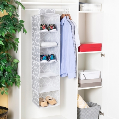 Home Basics Arabesque 6 Shelf Hanging Closet Organizer, , rollover