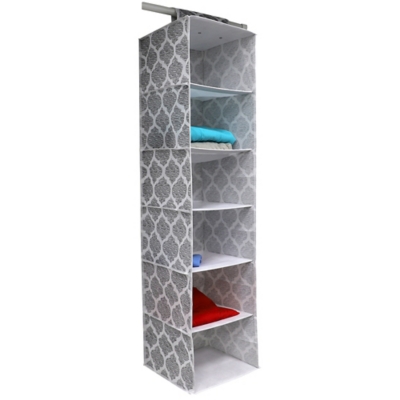 Home Basics Arabesque 6 Shelf Hanging Closet Organizer, , large