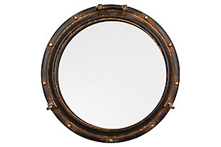Creative Co-Op Round Metal Porthole Mirror, , large