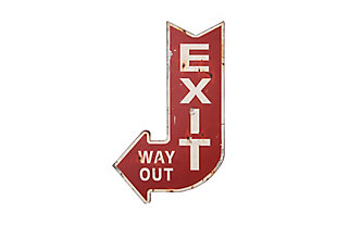 Creative Co-Op Urban Homestead Metal "exit, Way Out" Plaque, , large