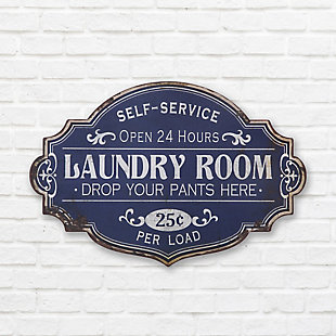 Creative Co-Op Vintage Metal Laundry Room Wall Sign with Distressed Finish, , rollover