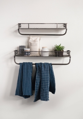 A600024035 Storied Home Metal Wall Shelves With Hanging Bar ( sku A600024035