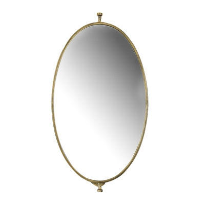 Storied Home 27 Pivoting Oval Wall Mirror, Gold