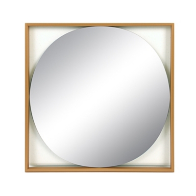 Creative Co-Op Square Metal Floating Wall Mirror, Gold Finish, , large
