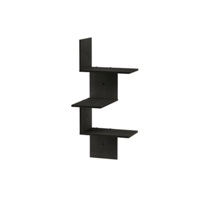 Furinno Rossi Modern 3-Tier Wall Floating Corner Shelf, Espresso, , large