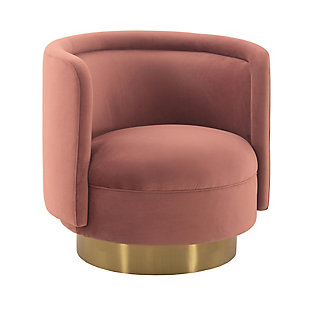 Peony Blush Fabric Upholstered Sofa Accent Chair with Brushed Gold Legs, Blush, large