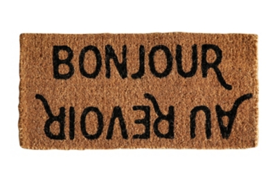 Storied Home Bonjour/Au Revoir Coir 32" x 16" Doormat, , large