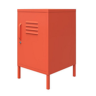 Novogratz Cache Metal Locker End Table, Orange, large