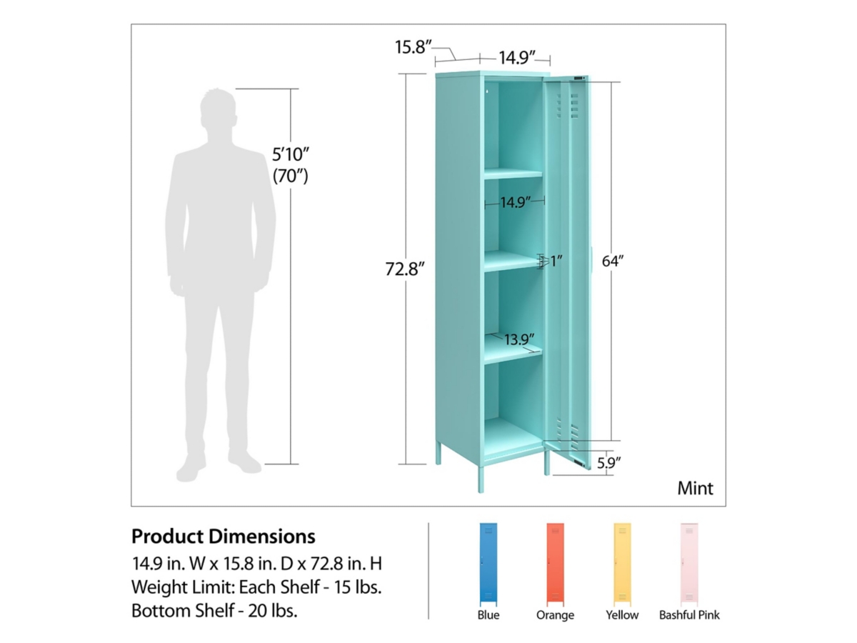 nejicommu ネジコミュ　COMBINE  SINGLE:L Novogratz Cache Single Metal Locker Storage Cabinet | Ashley