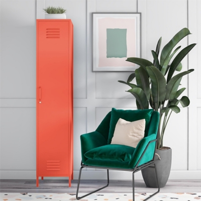 Novogratz Cache Single Metal Locker Storage Cabinet, Orange, rollover