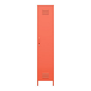 Novogratz Cache Single Metal Locker Storage Cabinet, Orange, large