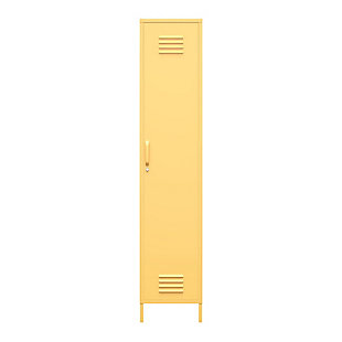 Novogratz Cache Single Metal Locker Storage Cabinet, Yellow, large