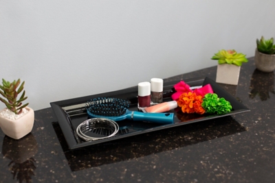 Black Plastic Decorative Tray, , rollover