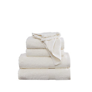 Truly Calm Antimicrobial 6 Piece Towel Set in Ivory, Ivory, large