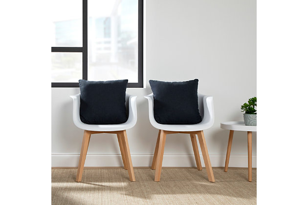 Comfort isn't just for home, office and guest seating solutions can benefit from supportive accent pillows, too. The OFM 161 Collection Mid Century Modern 18 x 18 Accent Pillows, sold in sets of two, provide an extra touch of comfort anywhere it's needed. Easily accessorize lobby seating with these accent pillows that pair perfectly with existing 161 Collection Mid Century Modern fabrics. The removable pillow cover is 90 percent polyester and 10 percent cotton, making it easily washable and therefore ideal for high traffic areas. The pillow cover features a hidden zipper that provides easy access to the hypoallergenic polysynthetic filled pillow insert. This pillow 2 pack provides a plush 6.5" thickness, making it perfect for accent and back support. Relax with ease as these modern accent pillows are backed by the OFM 5-Year Limited Warranty.18 x 18 accent pillows | Sold in sets of 2 | Hypoallergenic polysynthetic insert | 6.5" in thickness | Pillow cover is a cotton-poly blend | OFM 5-Year Limited Warranty