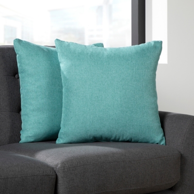 OFM 161 Collection Mid Century Modern 2-Pack Accent Pillows, Teal, large