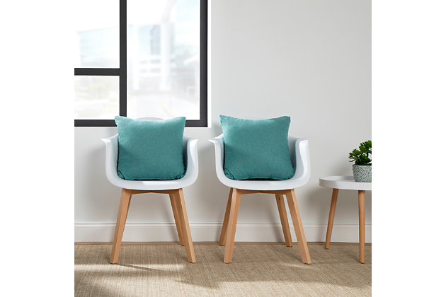 Comfort isn't just for home, office and guest seating solutions can benefit from supportive accent pillows, too. The OFM161 Collection Mid Century Modern 18 x 18 Accent Pillows, sold in sets of two, provide an extra touch of comfort anywhere it's needed. Easily accessorize lobby seating with these accent pillows that pair perfectly with existing 161 Collection Mid Century Modern fabrics. The removable pillow cover is 90 percent polyester and 10 percent cotton, making it easily washable and therefore ideal for high traffic areas. The pillow cover features a hidden zipper that provides easy access to the hypoallergenic polysynthetic filled pillow insert. This pillow 2 pack provides a plush 6.5" thickness, making it perfect for accent and back support. Relax with ease as these modern accent pillows are backed by the OFM 5-Year Limited Warranty.18 x 18 accent pillows | Sold in sets of 2 | Hypoallergenic polysynthetic insert | 6.5" in thickness | Pillow cover is a cotton-poly blend | OFM 5-Year Limited Warranty