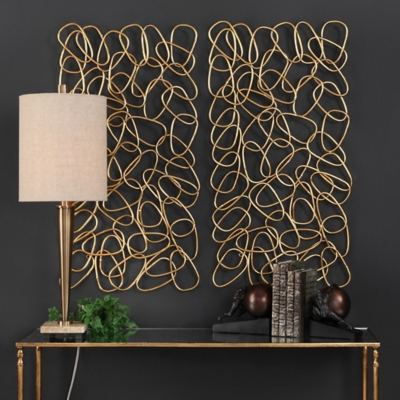 Uttermost In the Loop Gold Wall Art Set of 2