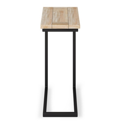 Simpli Home Skyler 18" Wide Solid Mango Wood Rectangle Industrial C Side Table, White Wash, large