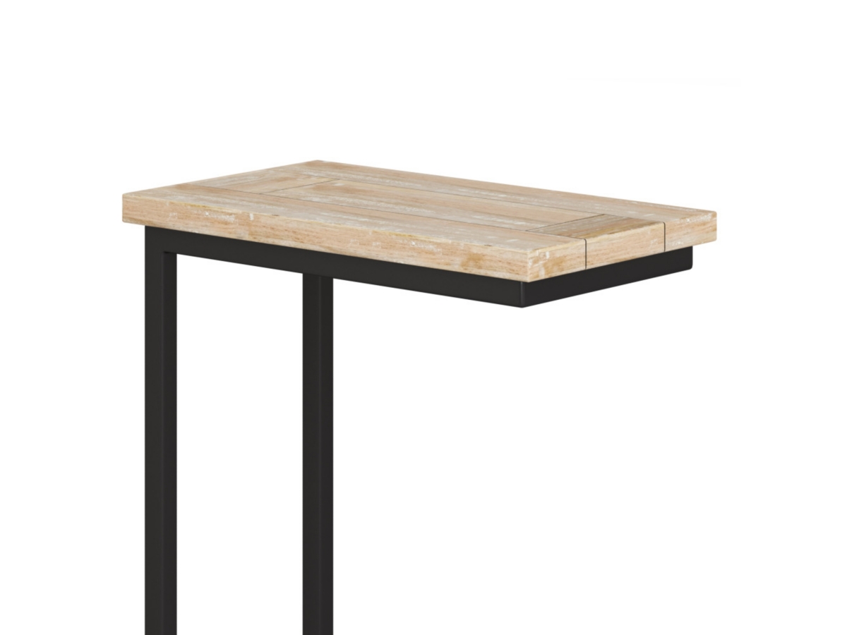 Simpli Home Skyler 18" Wide Solid Mango Wood Rectangle Industrial C Side Table, White Wash, large