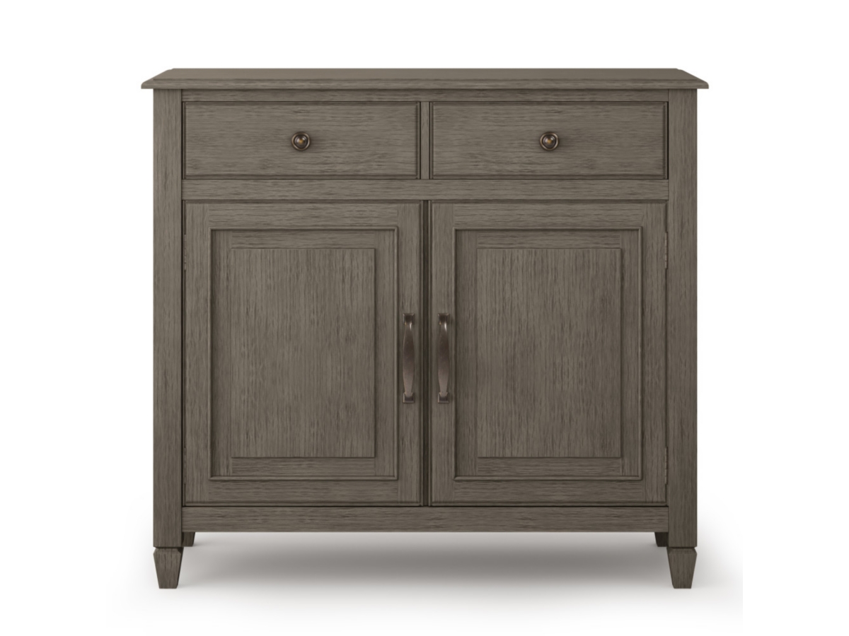 Simpli Home Connaught 40" Wide Solid Wood Traditional Entryway Storage Cabinet, Farmhouse Gray, large