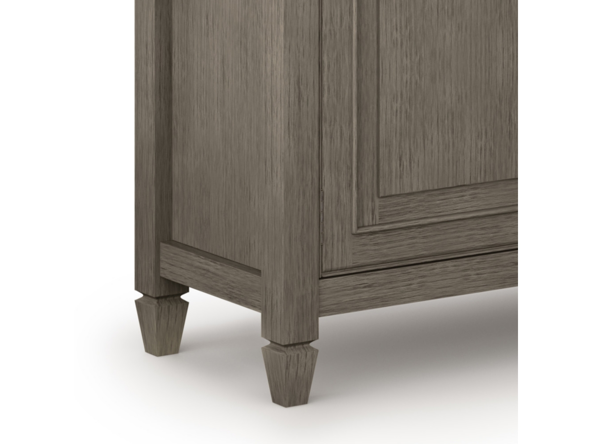 Simpli Home Connaught 40" Wide Solid Wood Traditional Entryway Storage Cabinet, Farmhouse Gray, large