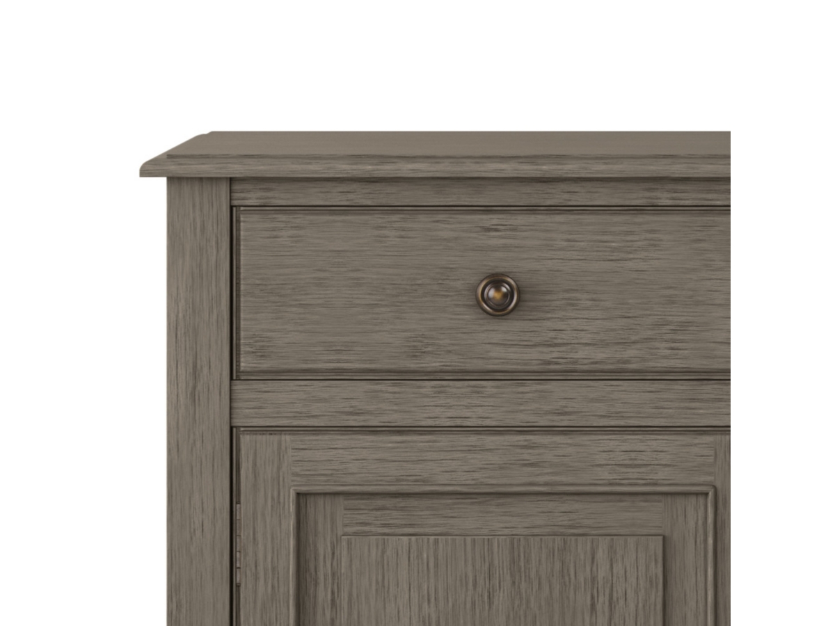 Simpli Home Connaught 40" Wide Solid Wood Traditional Entryway Storage Cabinet, Farmhouse Gray, large