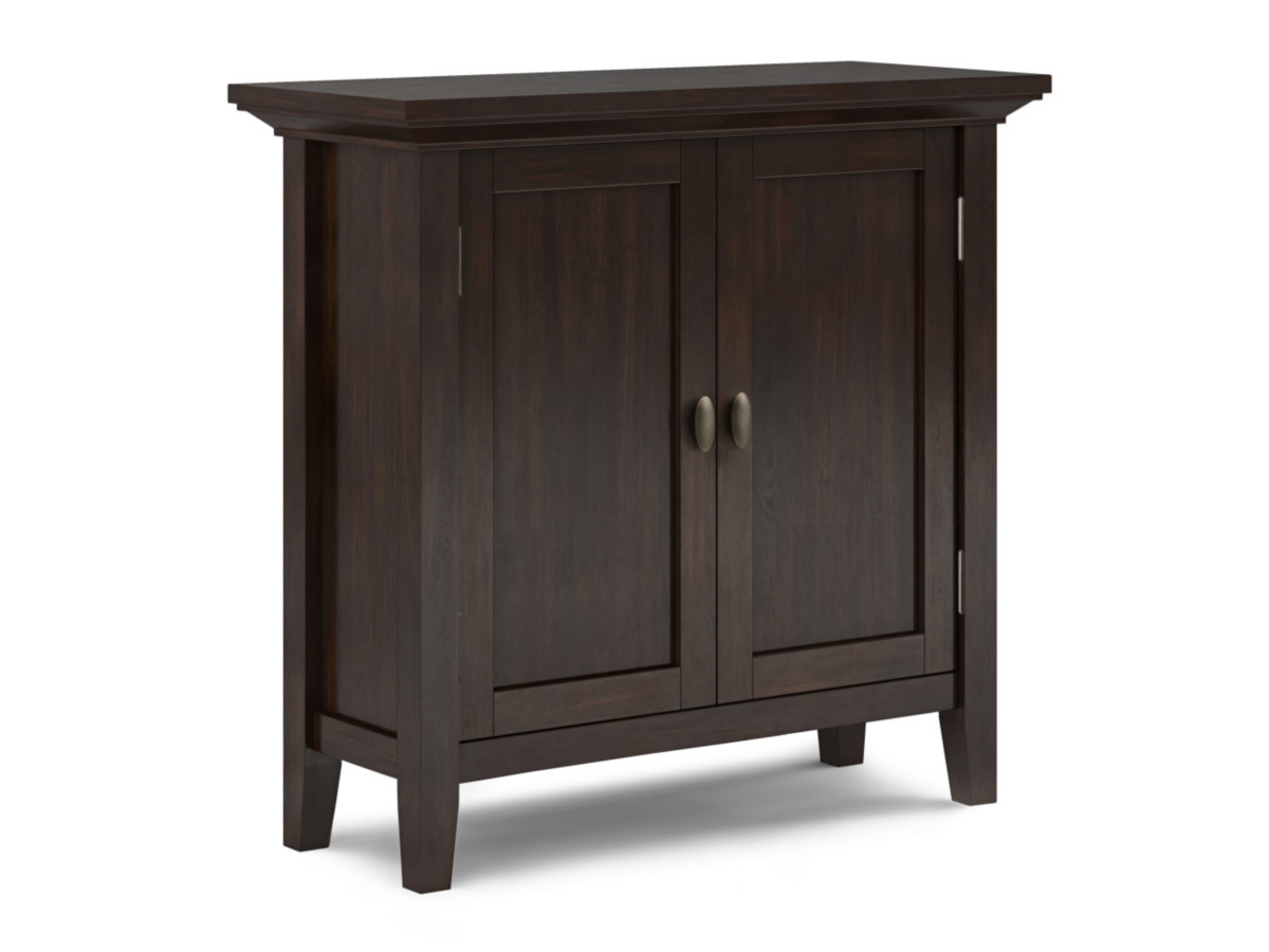 Simpli Home Redmond 32" Low Storage Cabinet, Brown, large