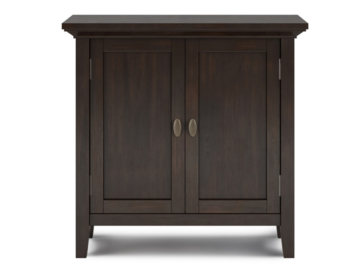 Simpli Home Redmond 32" Low Storage Cabinet, Brown, large
