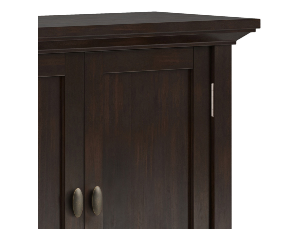 Simpli Home Redmond 32" Low Storage Cabinet, Brown, large