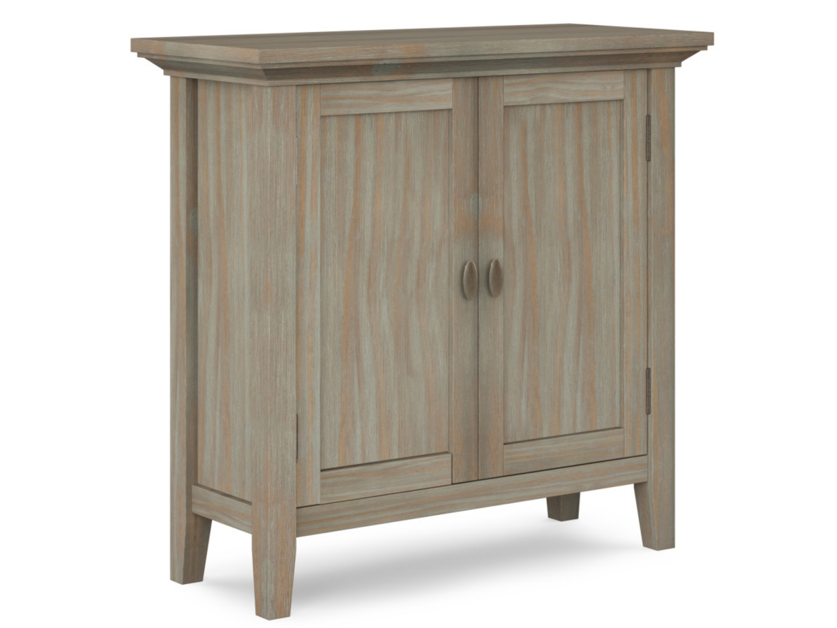 Simpli Home Redmond 32" Low Storage Cabinet, Gray, large