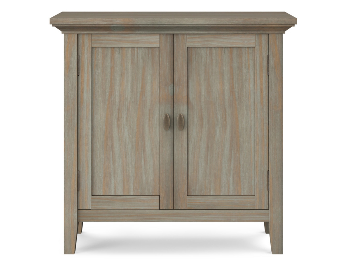 Simpli Home Redmond 32" Low Storage Cabinet, Gray, large