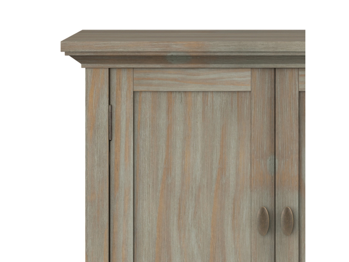 Simpli Home Redmond 32" Low Storage Cabinet, Gray, large