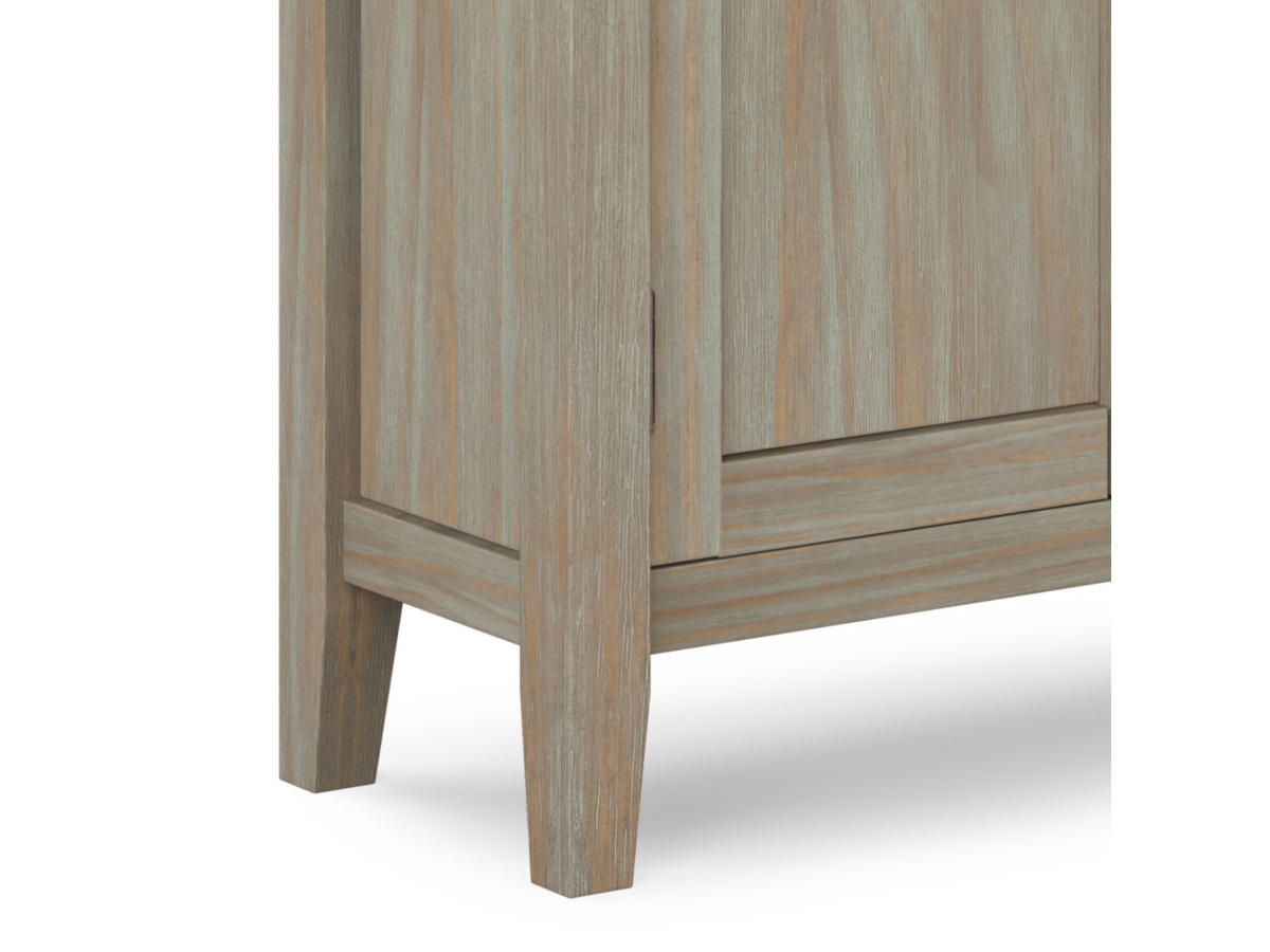 Simpli Home Redmond 32" Low Storage Cabinet, Gray, large